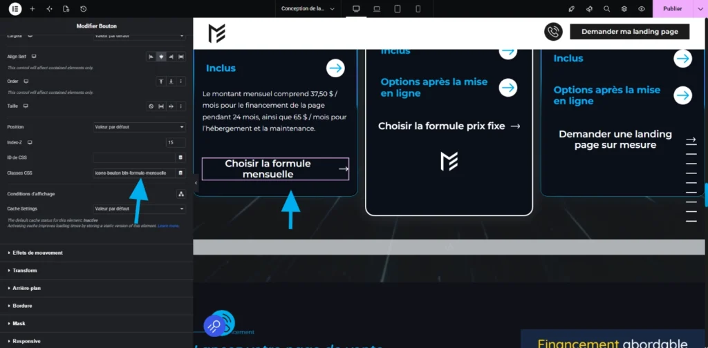 ajouter les classes css sur vos boutons