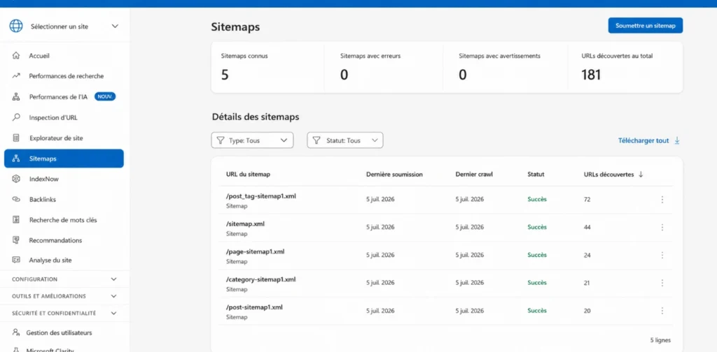bing webmasters tools sitemaps