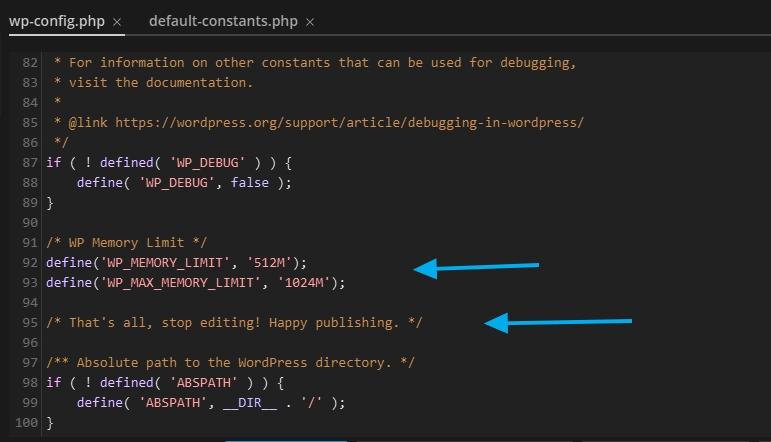 fichier wp config