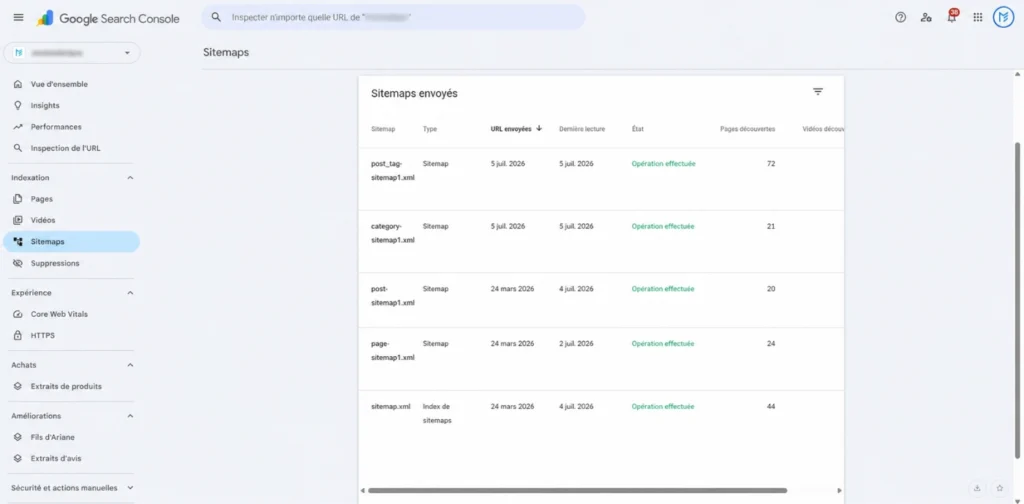 google search console sitemaps